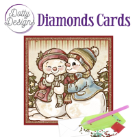 D0tty Design® - Set van 5 diamond painting kerstkaarten 15x15cm (set 6)
